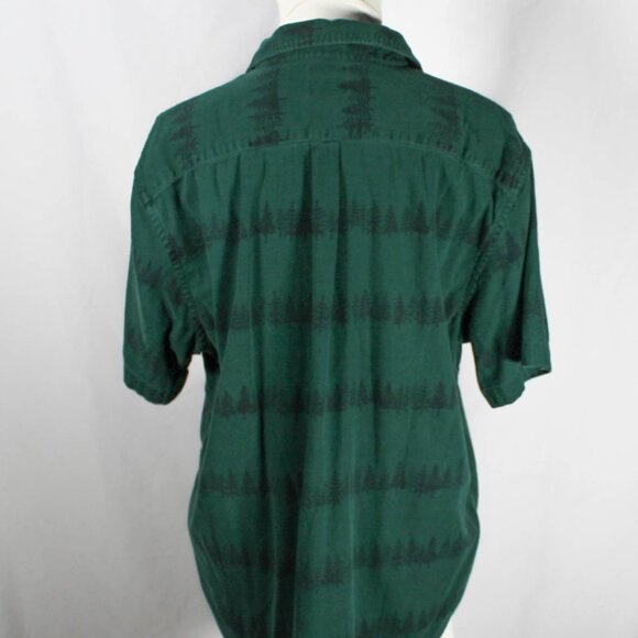 Men's Old Navy Pine Tree Green Button Down Short Sleeve Shirt Size XL - Picture 4 of 10